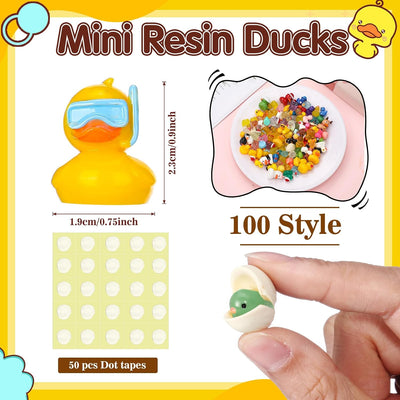 100 Pzas patos plástico mini figuras artesanales para jardín
