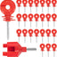 25 Pzas Aislador Eléctrico Rojo Poste Madera