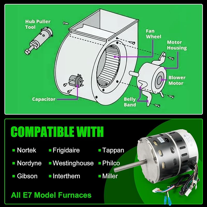 Motor soplador horno 1/2HP 208-230V comp Intertherm E7