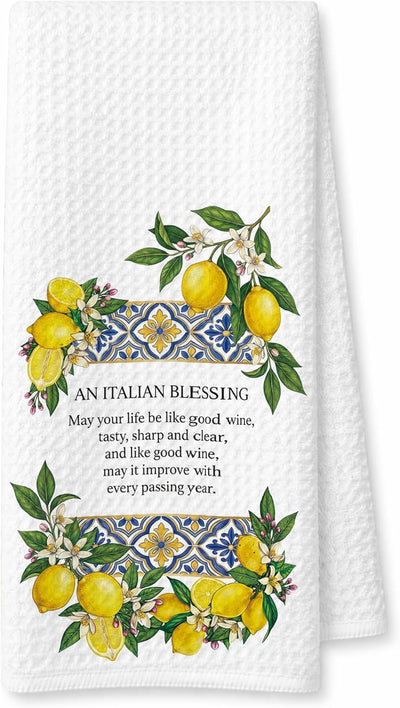Toallas de cocina con limón y frases decorativas para regalo