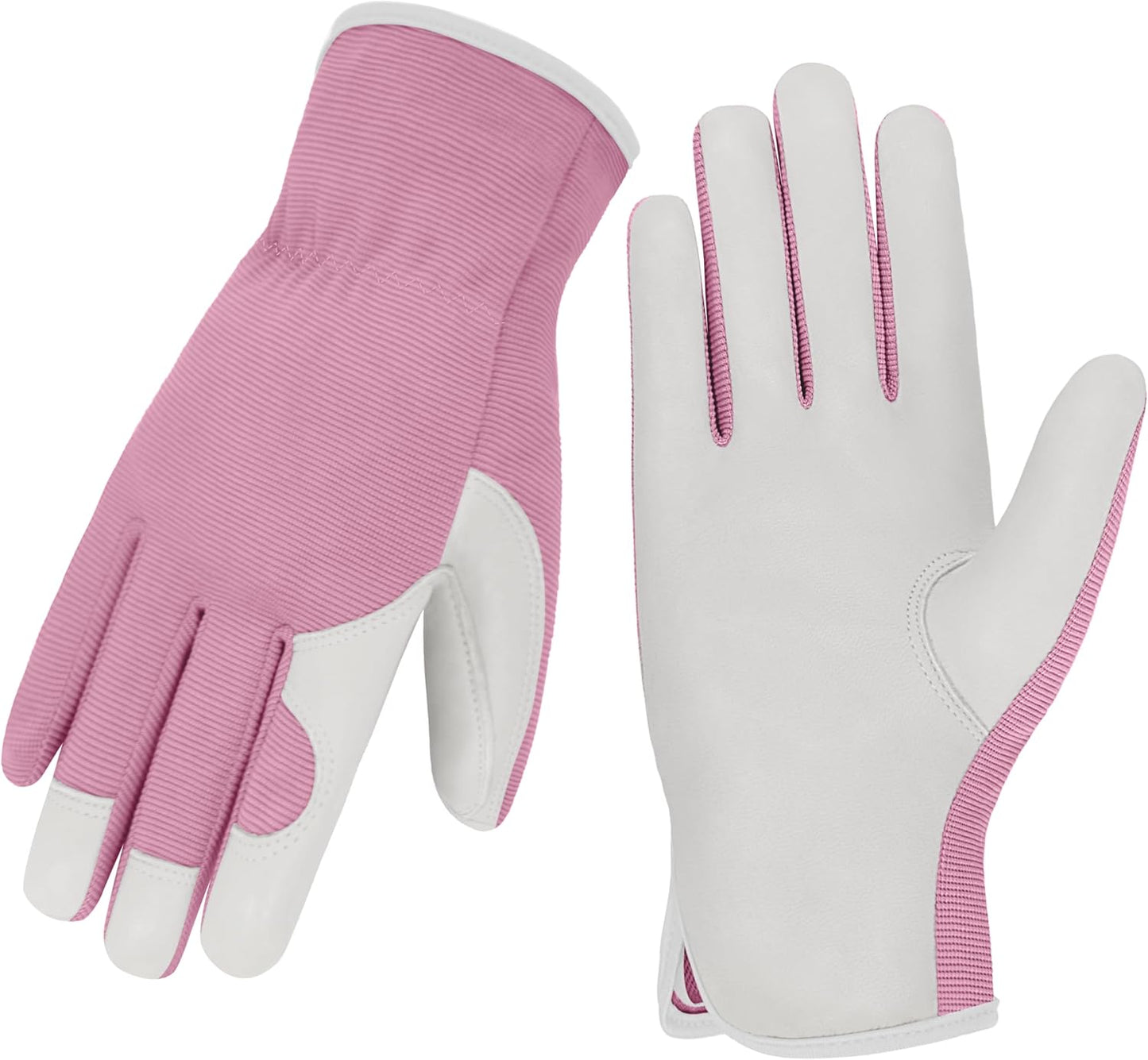 Guantes jardinería cuero duradero para hombre mujer rosa XL
