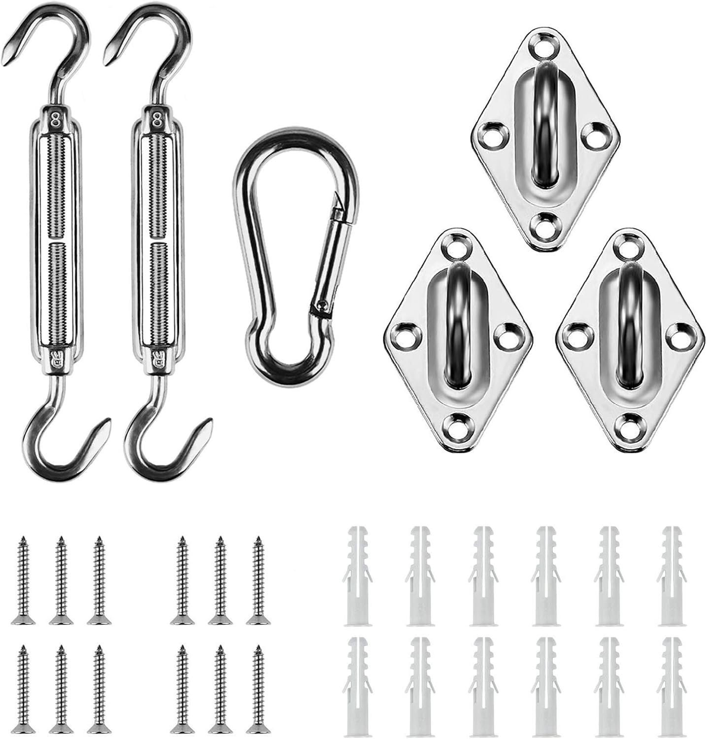 Kit accesorios toldo triangular 6" acero inox 304