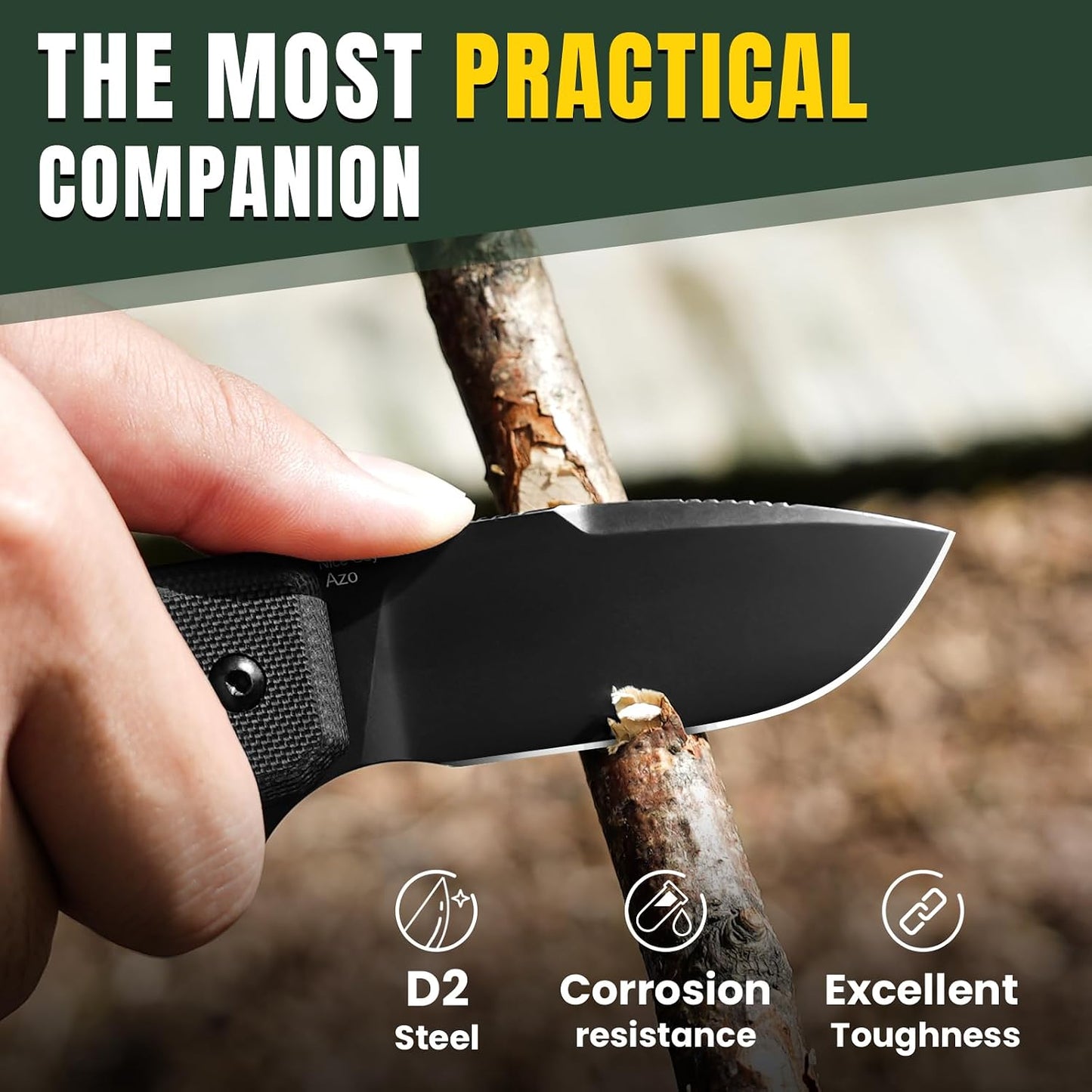 Cuchillo plegable EDC acero D2 mango G10 2.84pulg