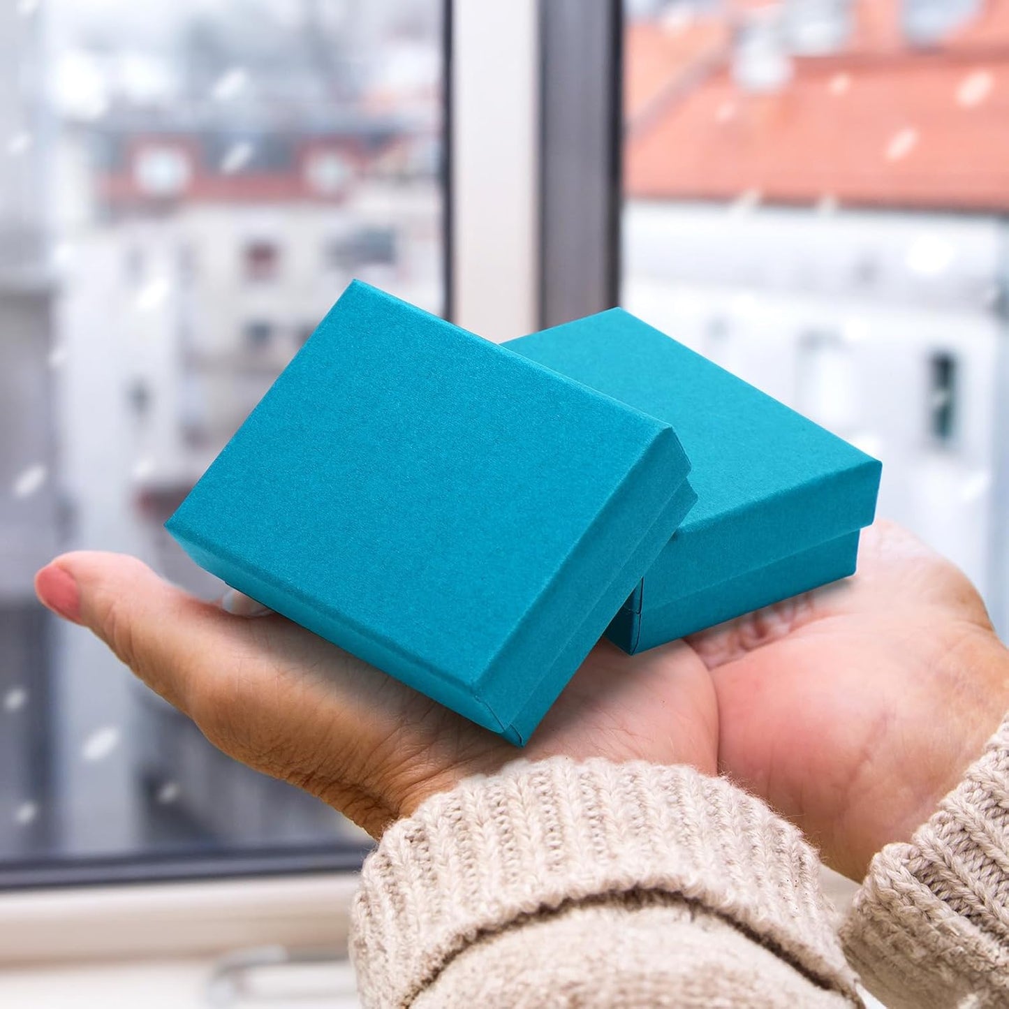 36 Cajas Regalo Cartón Joyas Almacenamiento 3.5x2.8" Índigo