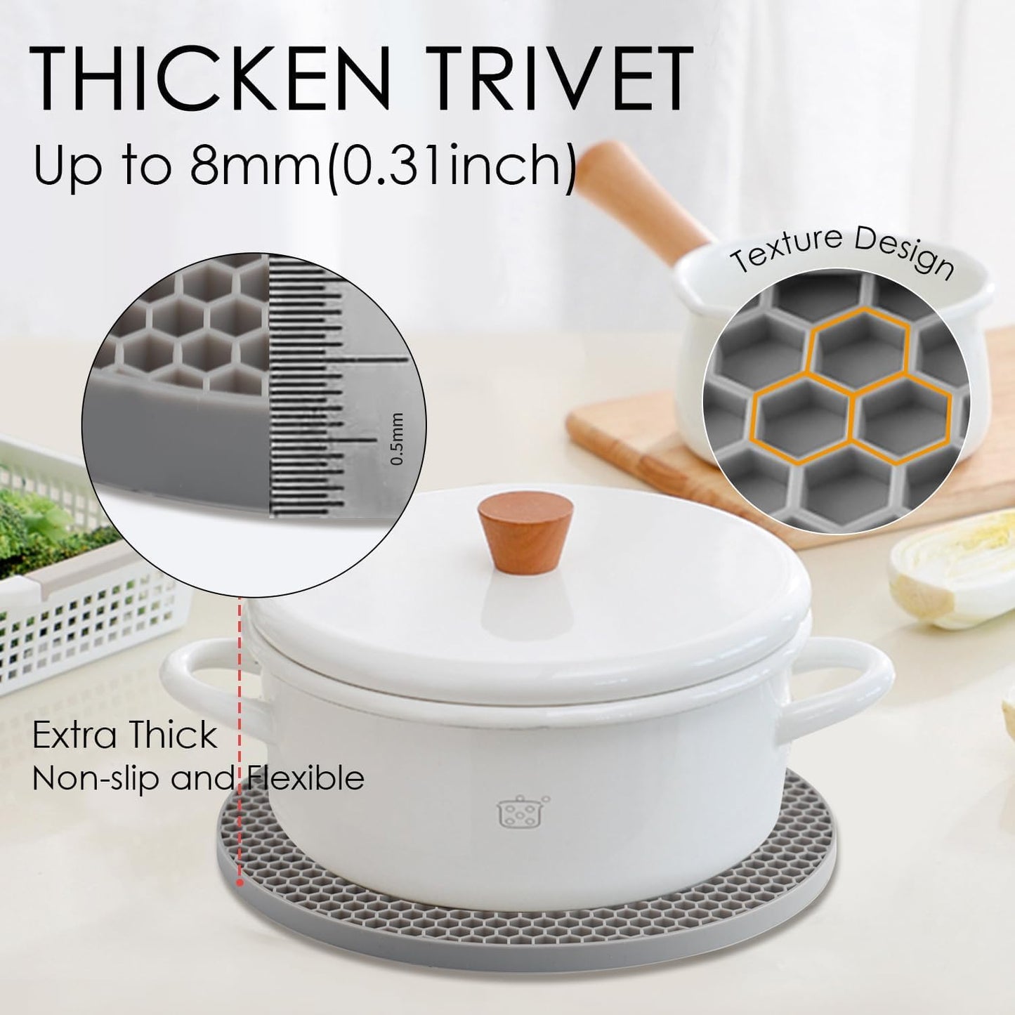 Tapetes silicona para ollas sartenes y mesas calientes pack