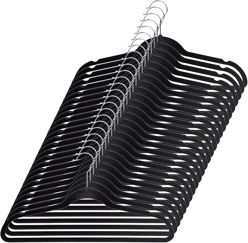 Perchas acero negro interiores 9.25x18" set 25