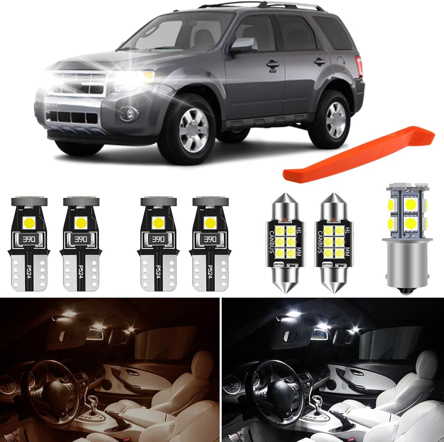 Kit bombillas LED interiores 6000K para Ford Escape