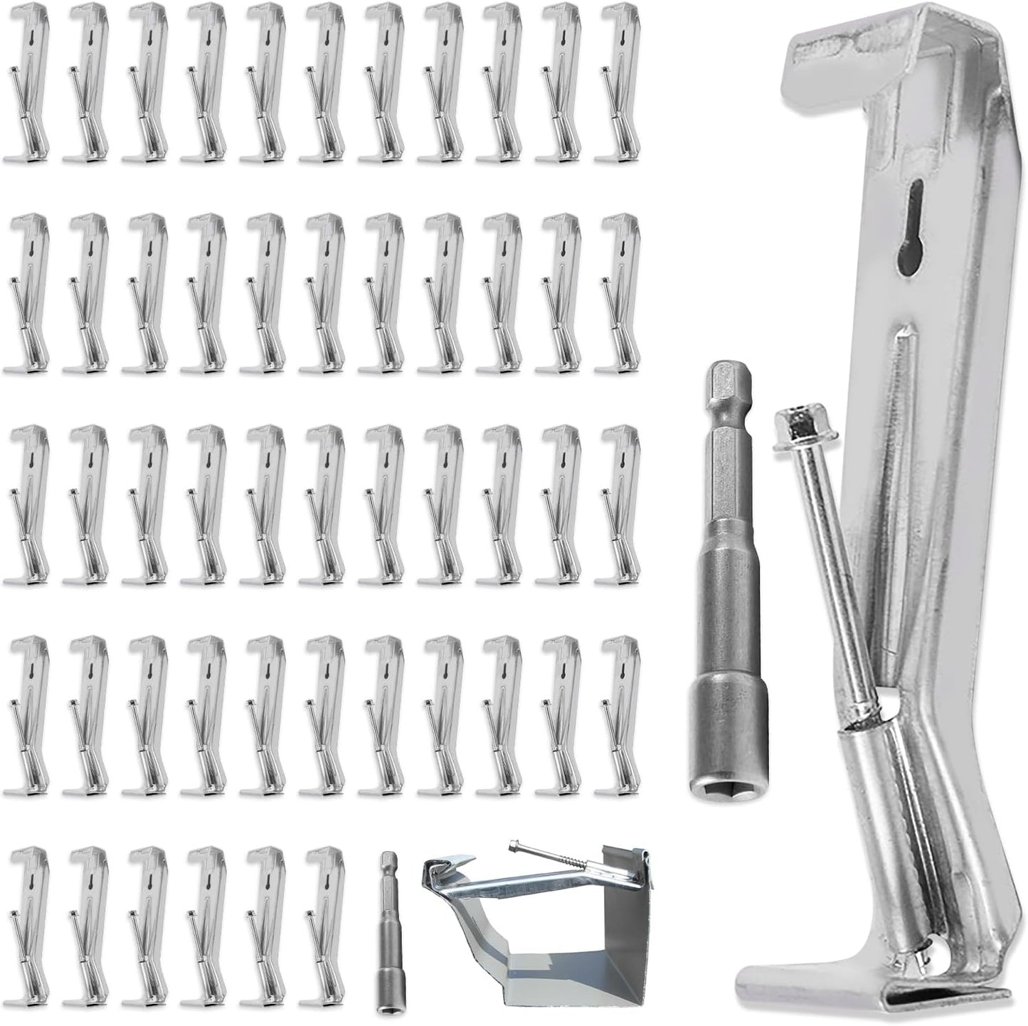 50 Perchas Canaleta 5pulg Soportes Resistentes