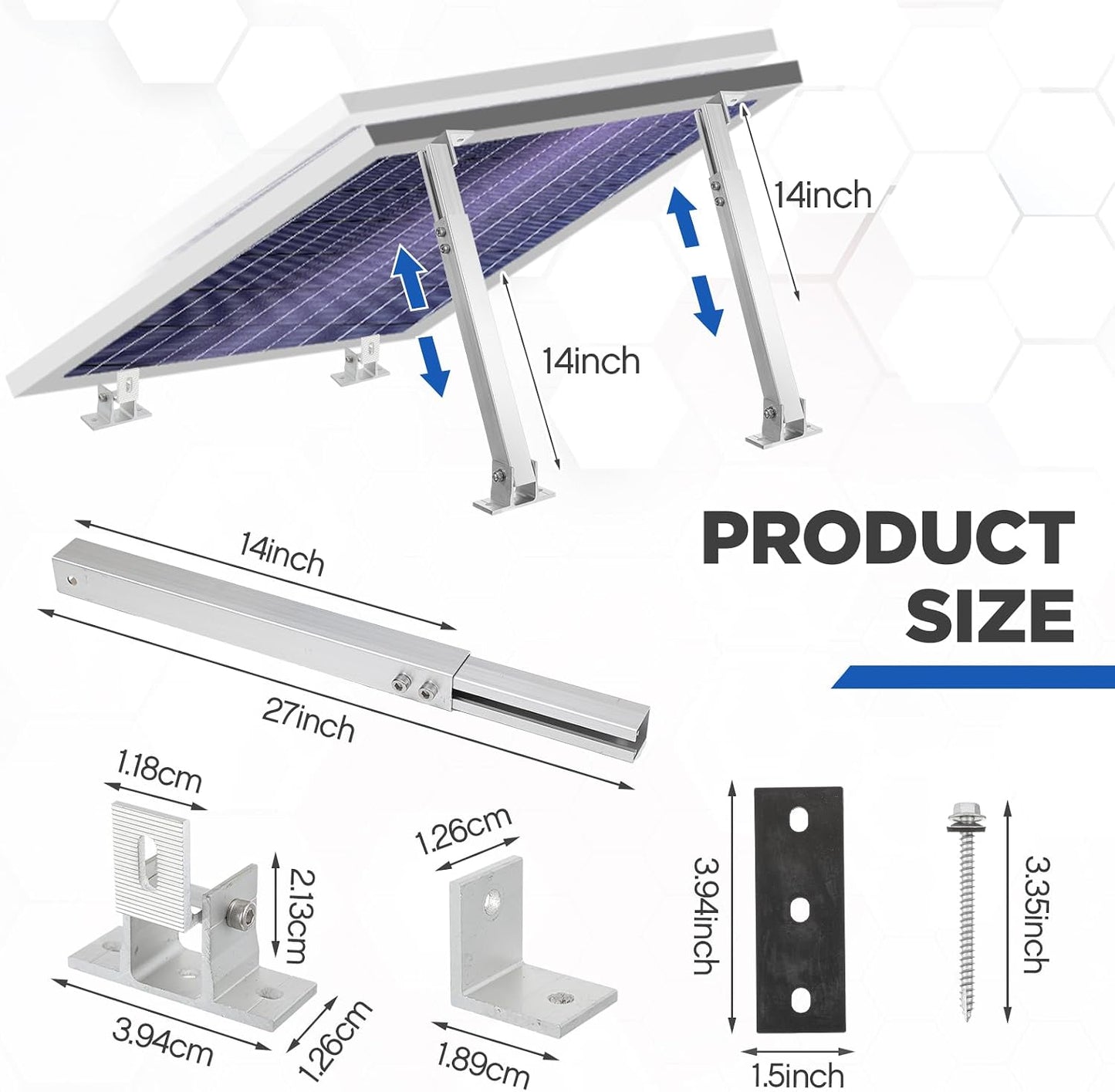4 Soportes Panel Solar Aleación Aluminio Techo Caravana