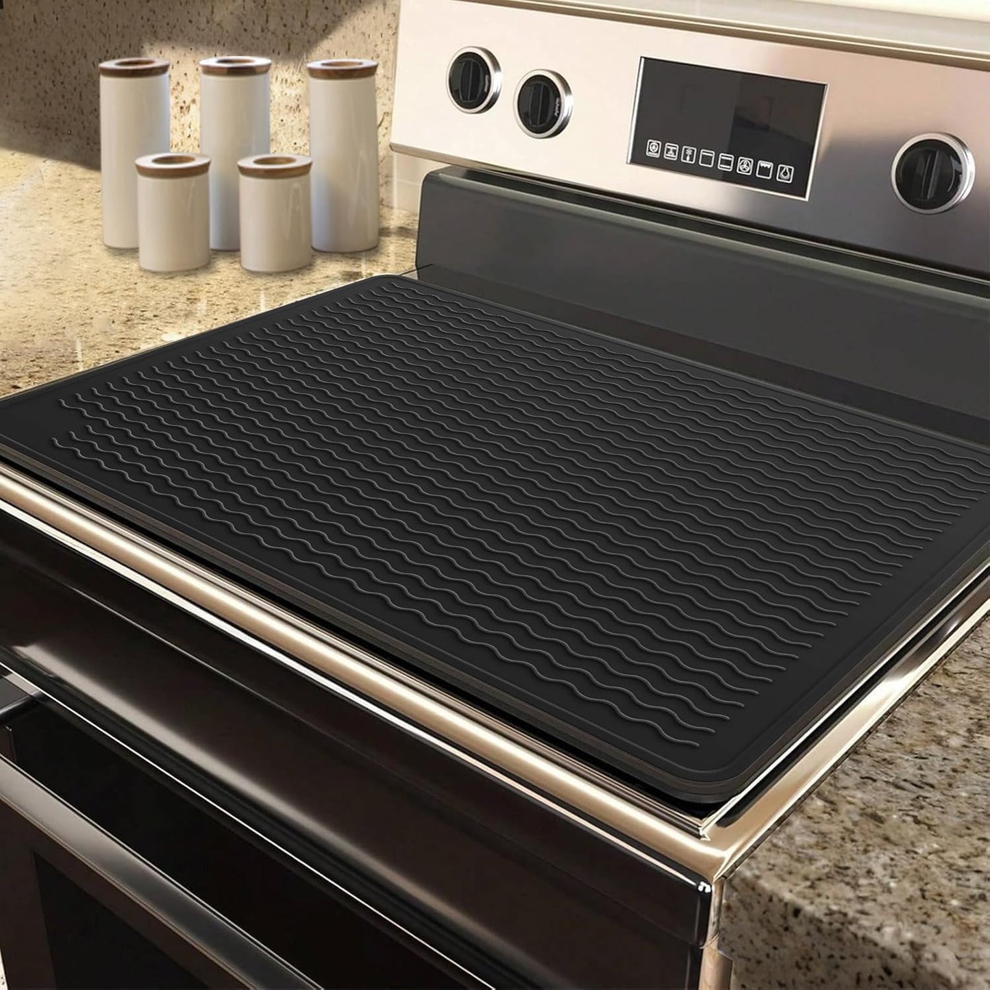 Tapete escurridor silicona antideslizante 28x20pulg negro