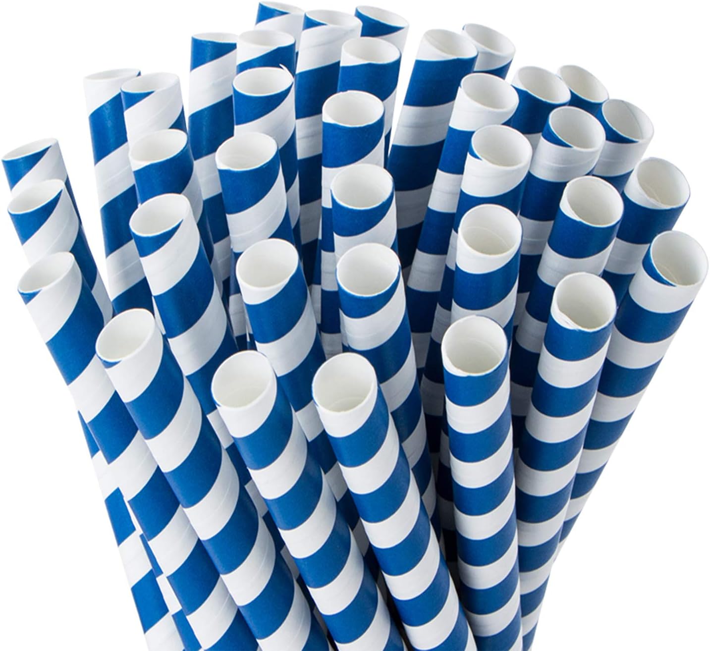 Pajitas biodegradables azul marino 100 pzas gruesas 0.4pulg