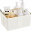 Organiz. ducha portátil con asa resistente al óxido blanco