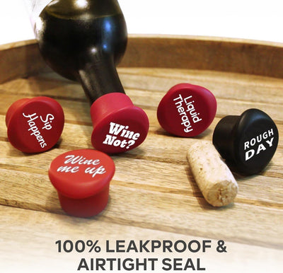 Juego 8 tapones silicona vino hermético reutilizable