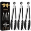 Pinzas acero inox con punta silicona set 3 para cocina