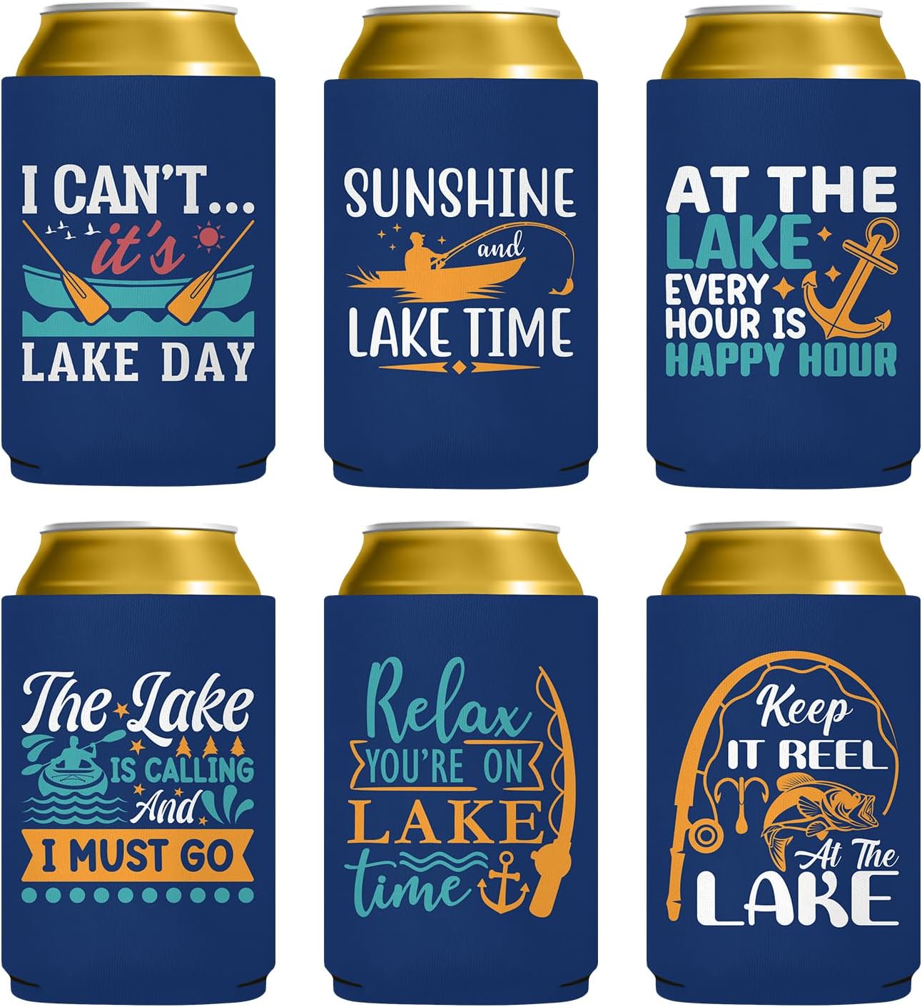 Fundas neopreno para latas pesca set 6 regalo dia padre