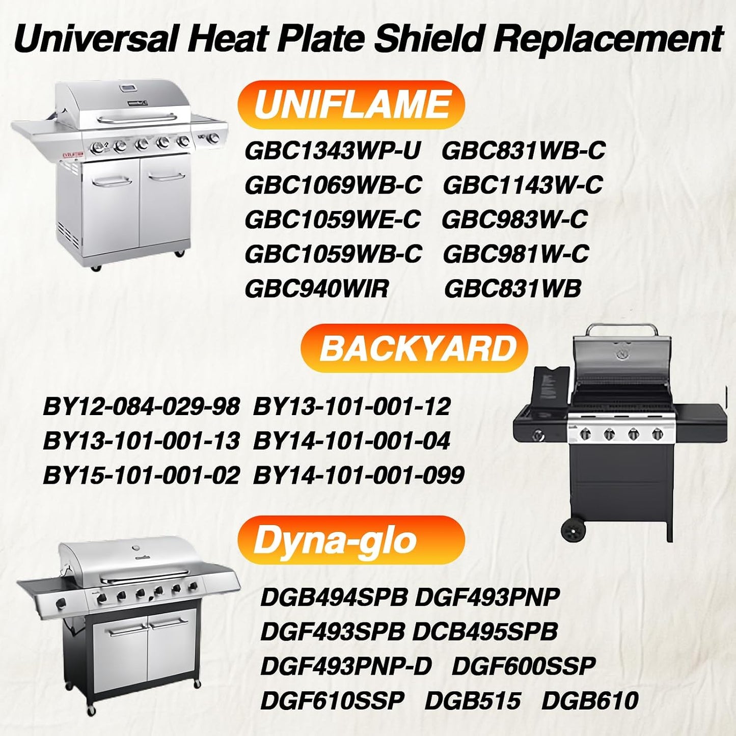 Tiendas calor ajustables acero inox para parrilla pack 4