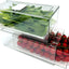 Organiz. refrigerador cajones apilables frutas reutiliz.