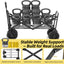 Carro plegable resistente 350lb para acampar negro