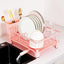 Escurridor platos rosa con 4 ganchos