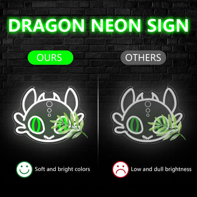 Letrero LED dragón dibujos animados regulable para fiesta