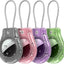 4 Fundas AirTag antirrobo transparente negro púrpura rosa verde