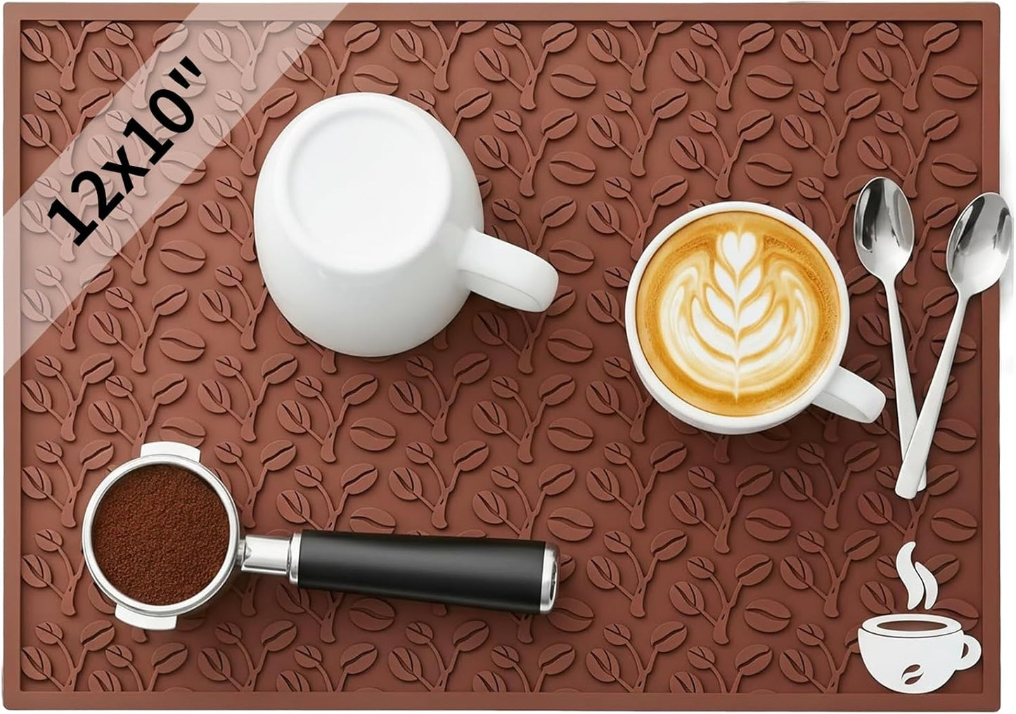 Tapete antideslizante 10x12pulg diseño 3D café para barra