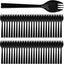 Juego de 50 cucharas y tenedores plásticos largos para restaurantes y eventos