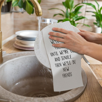 Toalla cocina regalo amistad texto inglés para mujer