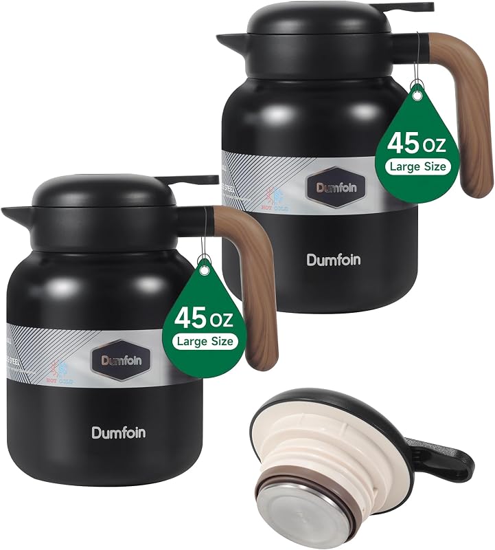 Jarra térmica café acero inox 1.3L negro