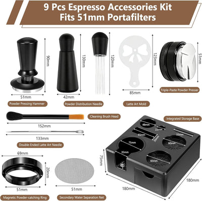 Kit accesorios espresso anillo captura polvo prensador