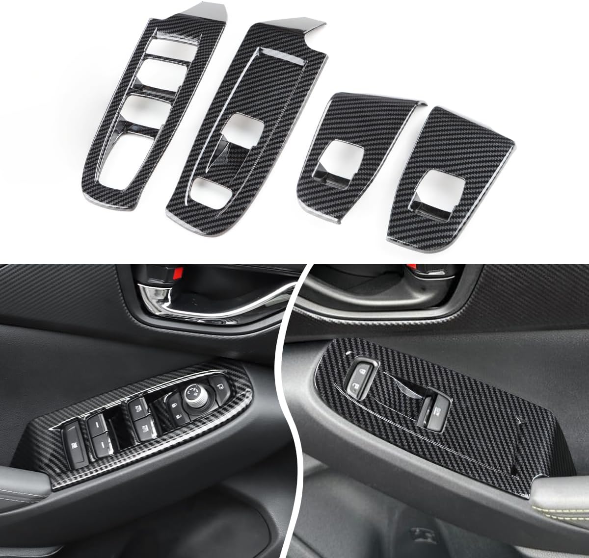 4 Cubiertas Interruptor Ventana Fibra Carbono Subaru