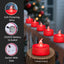 Velas LED sin llama parpadeantes base roja pack 24 hogar boda