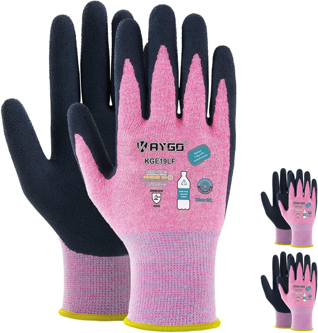 Guantes trabajo mujer goma transpirable 3 pares