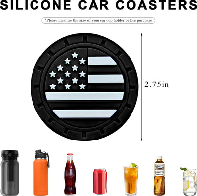 4 Posavasos Coche Bandera EE.UU. Antiderrap 2.75pulg