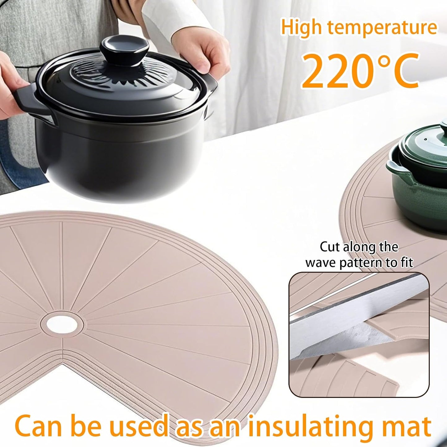 Forro silicona antiderrap doble nivel cocina 27" 2 Pzas