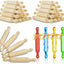 30 Rodillos Madera para Hornear Masa Niños Pastelería 7pulg
