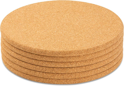 Salvamanteles corcho 8pulg set 6 posavasos resistentes calor