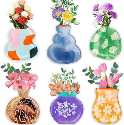 Imanes jarrón decoración nevera con plantas y flores
