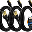 Cable Ethernet Cat7 2ft pack 3 triple blindaje 10Gbps