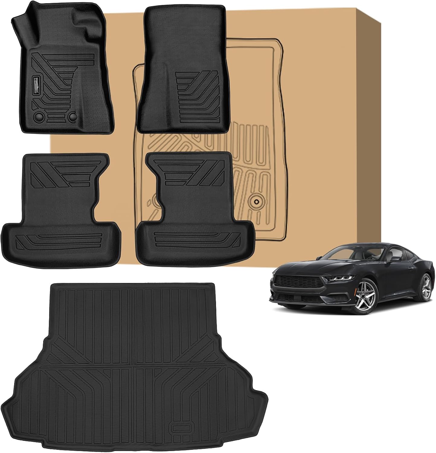Alfombrillas Ford Mustang 2015-26 TPE 2 Filas