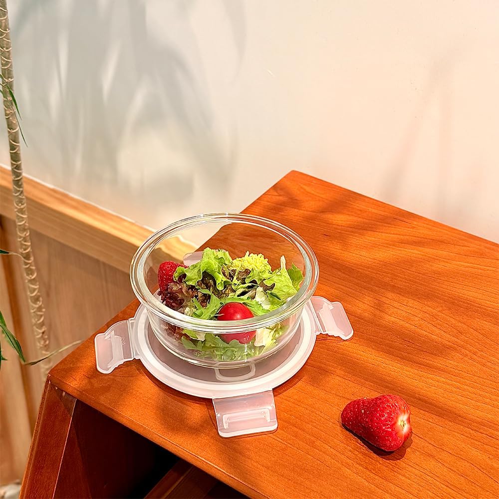 Recipientes vidrio 12oz con tapas 1.5 tazas sin BPA
