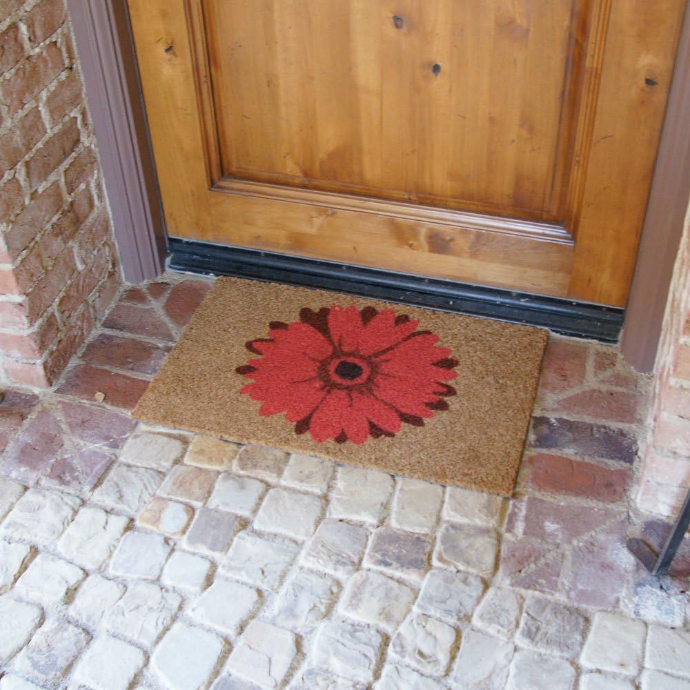 Felpudo diseño margaritas rojas 18x30