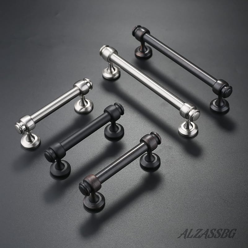 5 Tiradores Níquel Satinado 7" Barra Recta Accesorios Cocina