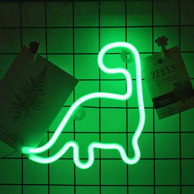 Letrero neón dinosaurio LED pared luz nocturna regalo