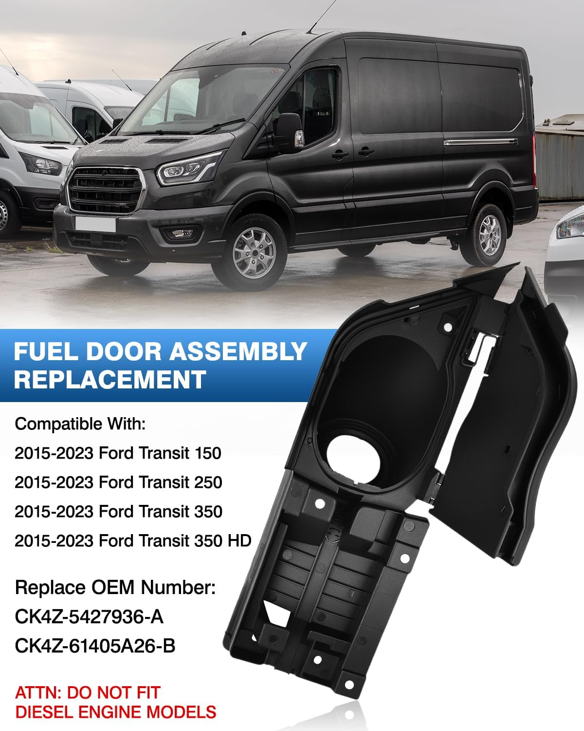 Conjunto bisagra bolsillo puerta Ford Transit 15-23