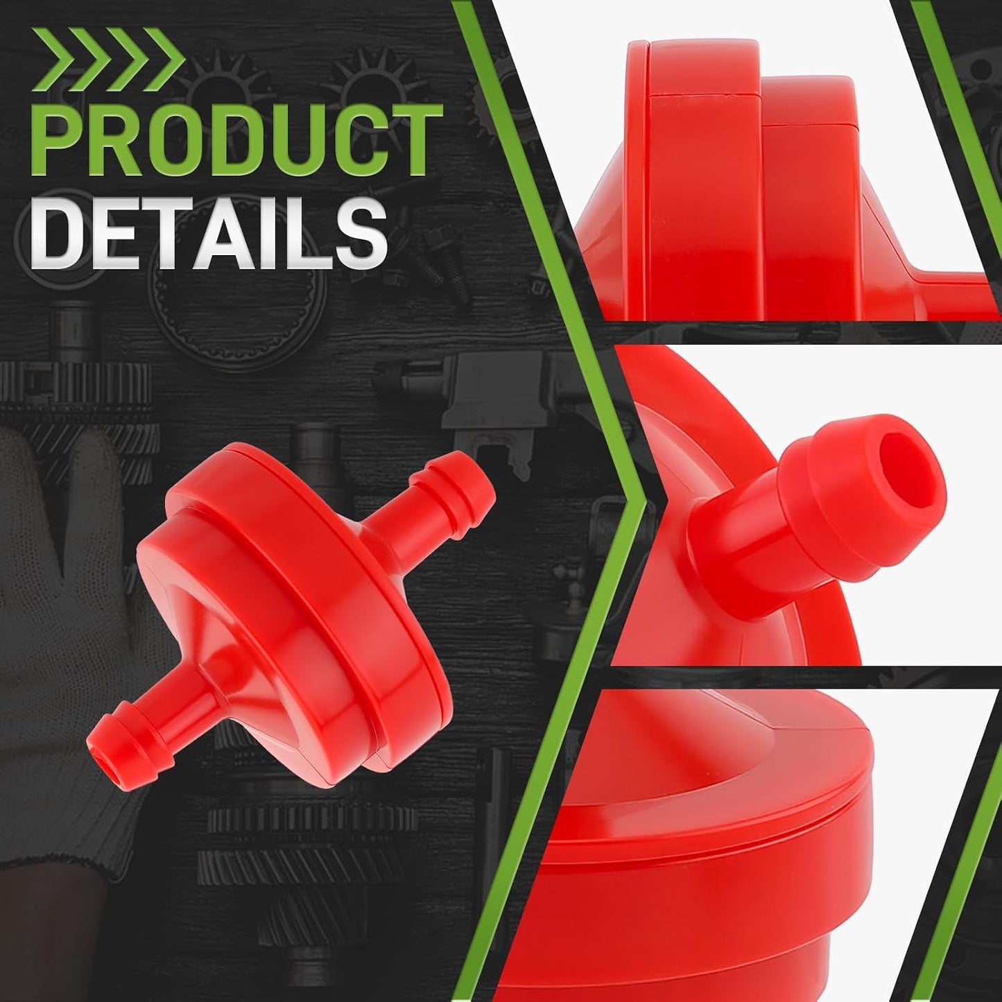 10 Filtros Combustible 1/4pulg para John Deere Toro
