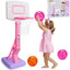 Aro baloncesto ajustable para niñas 1-3 años con 3 pelotas
