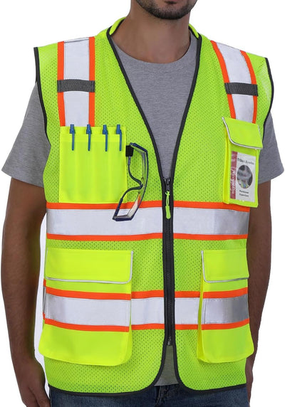 Chaleco seguridad reflectante malla amarilla ANSI clase 2