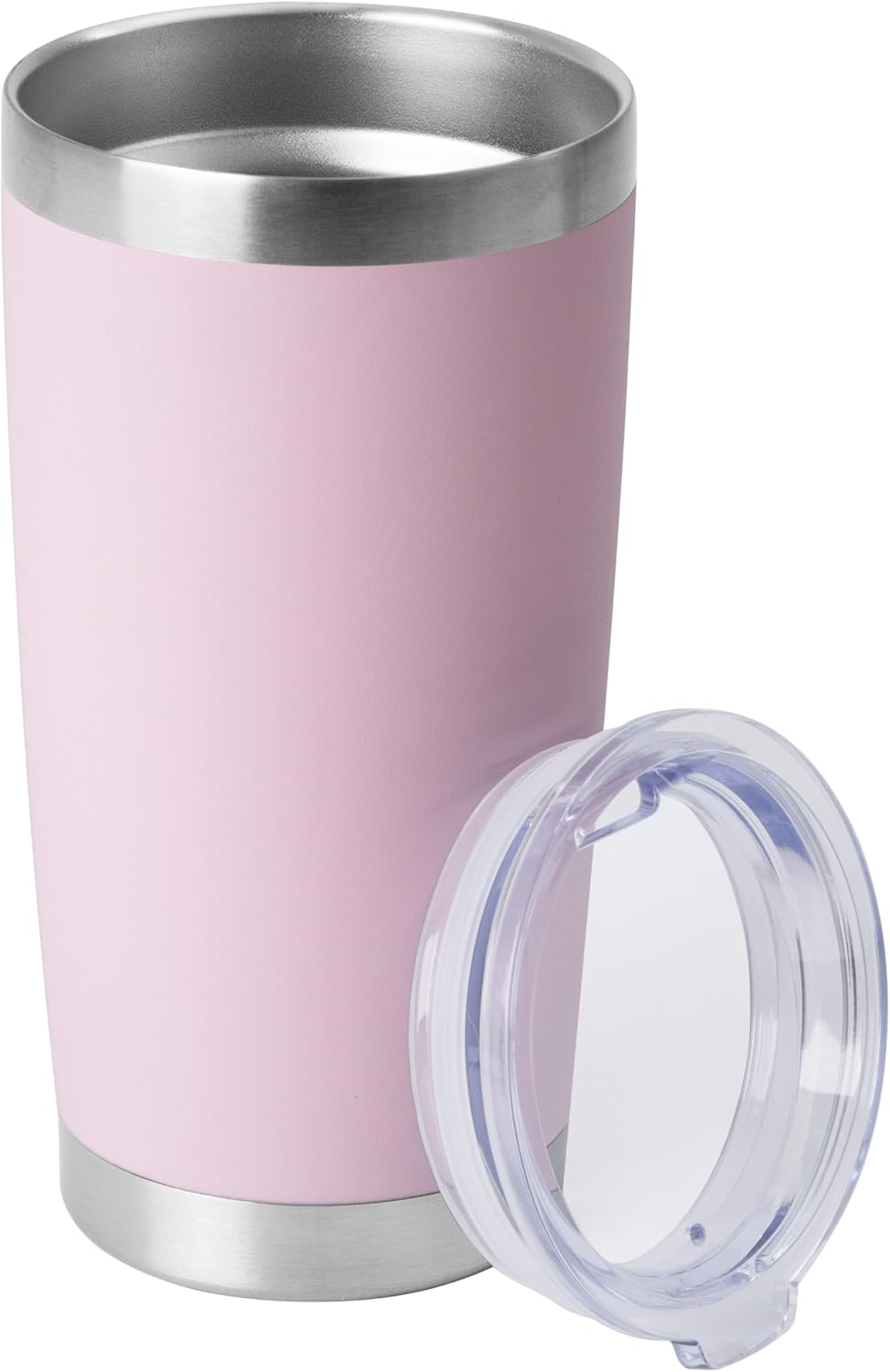 Vaso acero inox 20oz aislado doble pared rosa claro