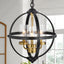 Lámpara colgante vintage 14pulg 3 luces E12 negro